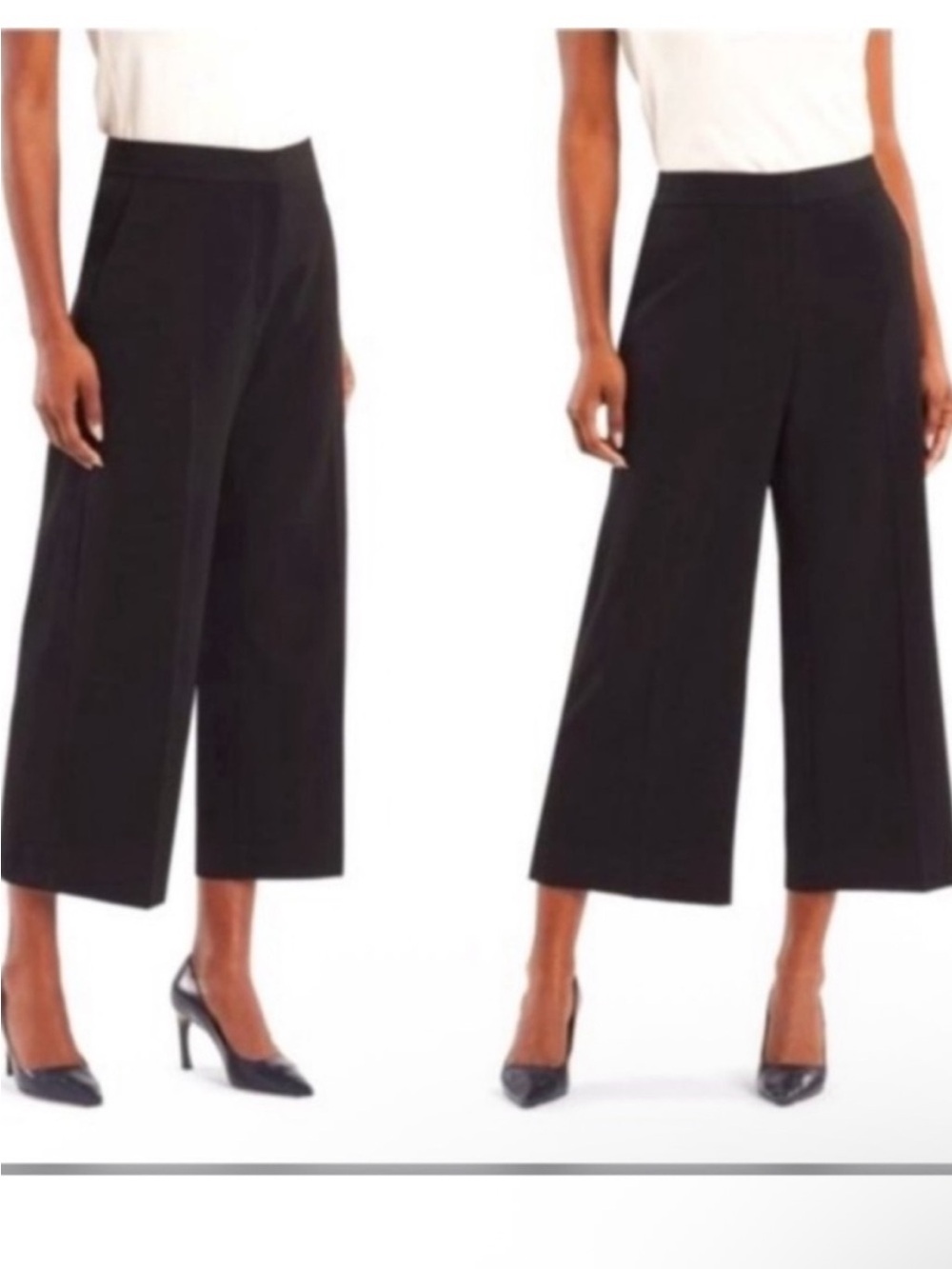 M.M. Lafleur Wide-Leg Black Cropped Pants - Women Size 2X